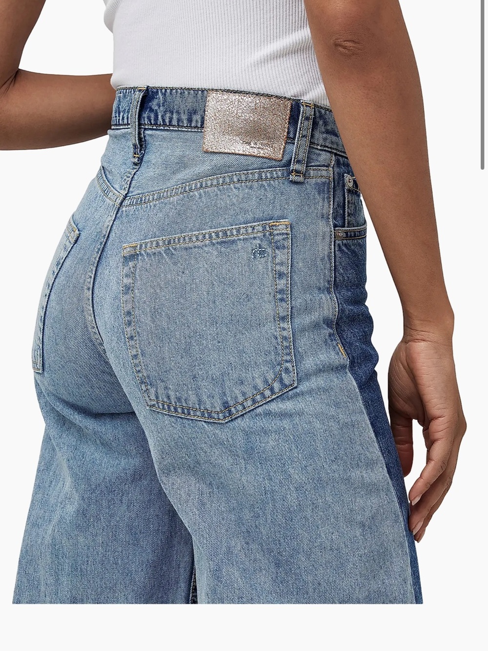 rag & bone Sofie Two-Tone High-Rise Wide-Leg Jeans - Picture 2 of 8